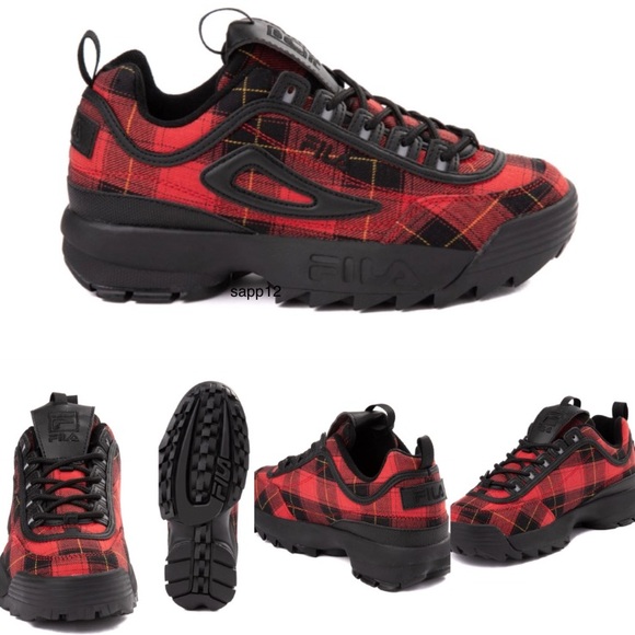 red plaid filas